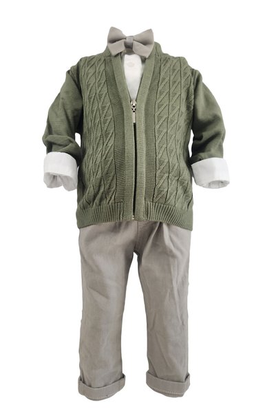 Generic Brand Compleu baieti 4 piese, HTCB 119, culoare verde