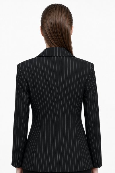 HAKKE Çizgili Dar Kesim BLAZER