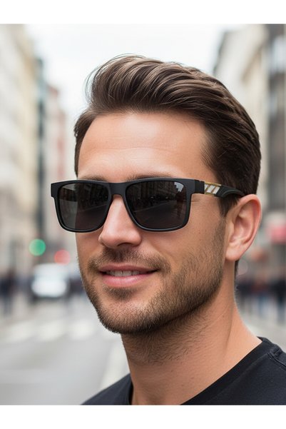 Take Two By Styli Black Flat Top Square Sunglasses