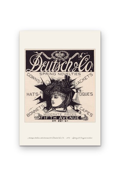 OEM Poster Carton 250g A4, Reclama Antica Moda Deutsch si Co 1891, Arhiva Art...