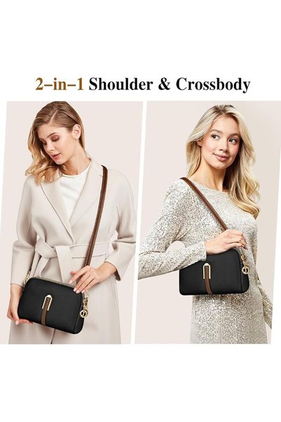 Bukela Crossbody Bag for Women, Leather Handbag & Shoulder Bag with Adjustable Wide Strap