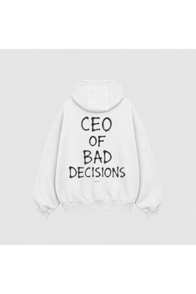 Vordevia Ceo of Bad Decisions Printed Cotton 3 Thread Threaded Oversize Sweat...