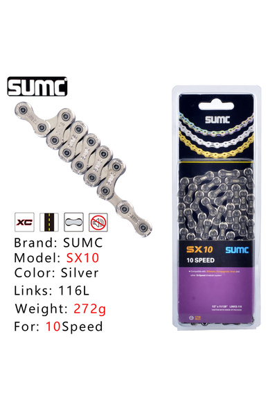 Choice سلاسل دراجات SX10 SUMC بـ 10 سرعات، 8 و9 و10 و11 و12 سرعة، 116 وصلة، س...