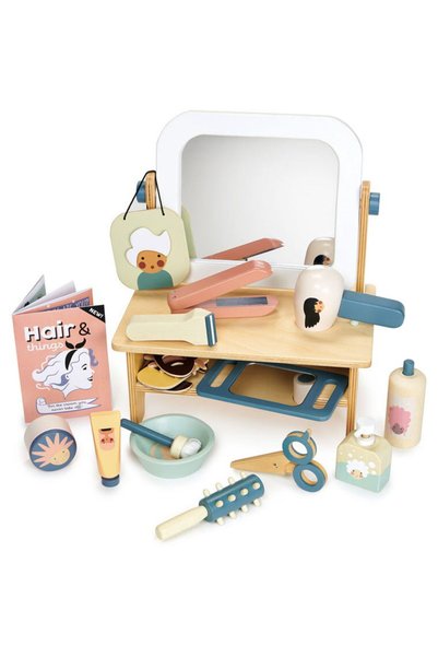 Tender Leaf Masuta cosmetica Toys, din lemn premium - Hair Salon, Varsta 3+ a...