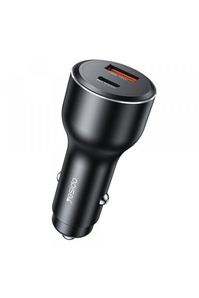 Yesido Incarcator Auto Y65, 100W, 5A, 1 x USB-A - 1 x USB-C, Negru