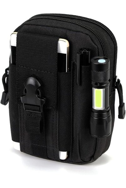 EXCEFORE حقيبة خصر تكتيكية، حقيبة EDC بنظام MOLLE، حقيبة خصر رجالية للأنشطة ا...