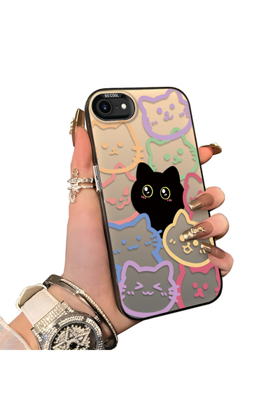 CHICASELUX حافظة هاتف متوافقة مع iPhone 7/8/SE 2020 2022 ذات شكل قطة ملونة وش...