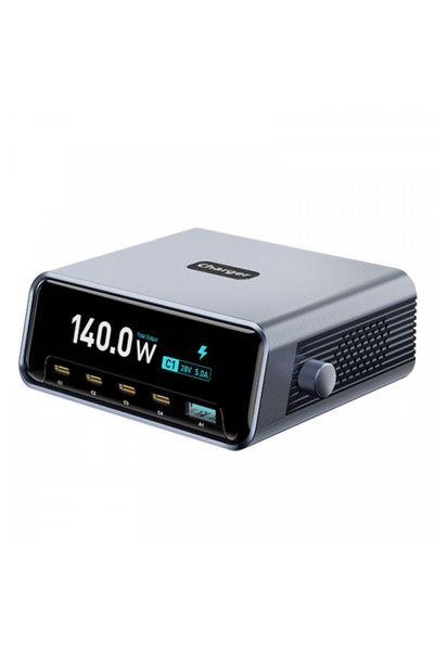 OEM Incarcator Statie WLX-60G, 140W, 5A, 1 x USB-A - 4 x USB-C, Gri