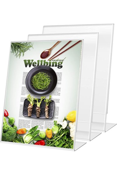 ALAYRA International حامل لافتات أكريليك مقاس 11 × 8.5 بوصة أفقي، عبوة من 12 ...