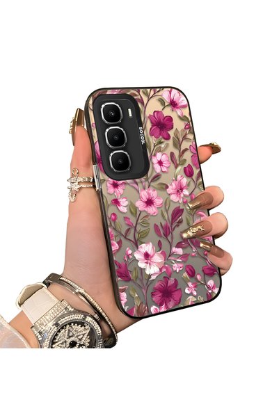 CHICASELUX حافظة هاتف متوافقة مع Infinix Hot 60i باللون الأحمر الداكن والوردي...