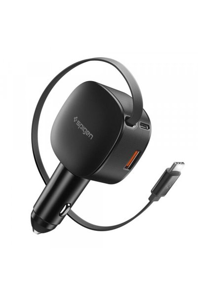 Spigen Incarcator Auto Cu Cablu USB-C EV603BT Essential, 60W, 3A, 1 x USB-A -...