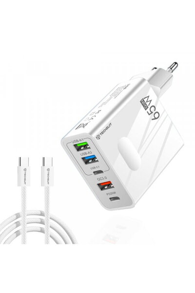 Techsuit Incarcator Retea Cu Cablu USB-C CHC1 PentaXPower, 25W, 3A, 3 x USB-A...