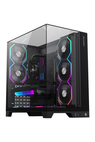 GAMEMAX Carcasa PC INFINITY PRO BK, Mid-Tower, Panouri sticla temperata, 5 ve...