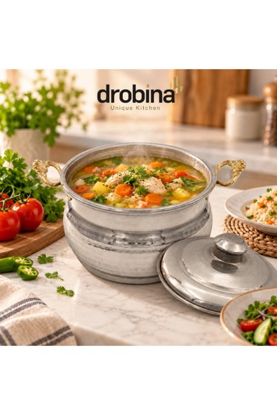 drobina قدر المنيوم صناعة تركي من دروبينا قطر 23 سم - ارتفاع 12.5 سم
