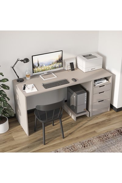 ROOMART Mode 3 Çekmeceli Kesonlu Çalışma Masası , Çalışma Ofis Masası , Bilgisayar Masası
