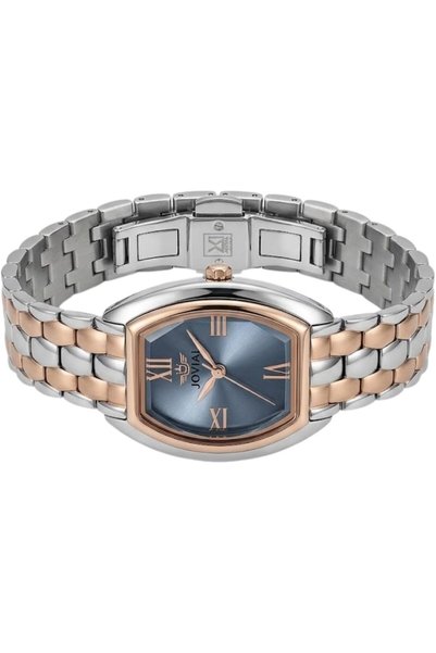Jovial Women's Two-Tone Rose Gold & Silver Watch, Blue Dial