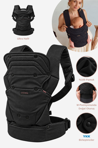 Lucina Levy Kanguru %100 Pamuk Ultra Hafif Ergonomik 0 – 12 Ay (3,6 kg - 15 kg)