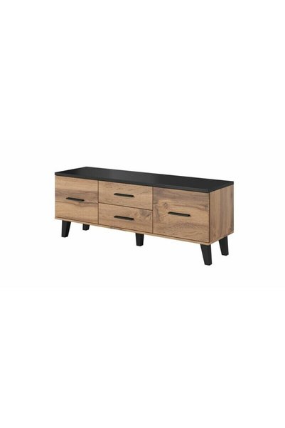 Other Έπιπλο τηλεόρασης, Cama Meble Lotta, Μοριοσανίδα, 40x53x140εκ., Καφέ-Μαύρο