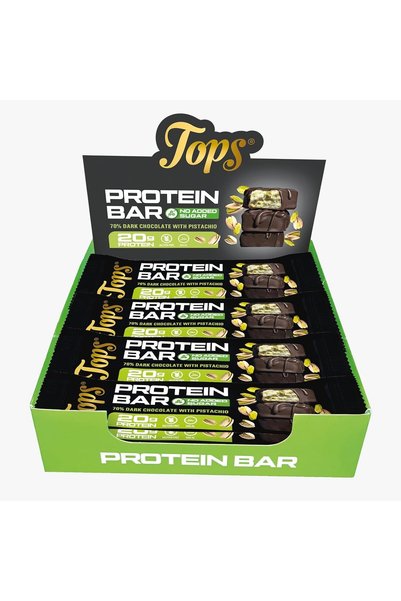 Tops باكيت توبس لوح بروتين بالشوكولاتة الداكنة 70 % والفستق الحلبي 60 جم عدد ...