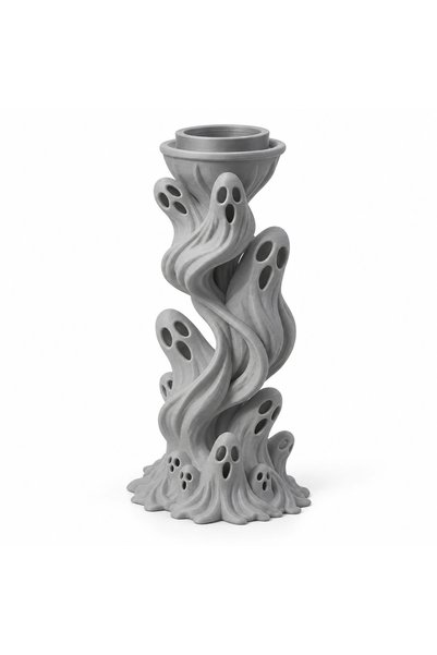 OEM LED tealight holder with spiral ghosts, Halloween decoration print - 8.01...
