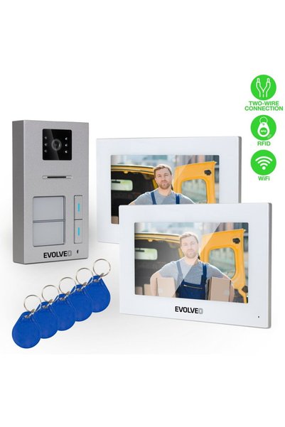 EVOLVEO DoorPhone AP2-2 video intercom, wired for two apartments with applica...