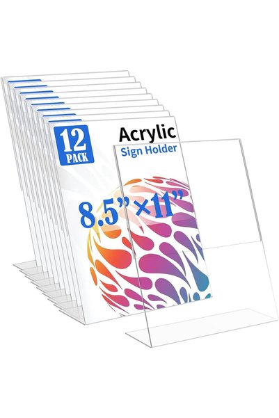 ALAYRA International حامل لافتات أكريليك مقاس 8.5 × 11 بوصة عمودي على شكل حرف...