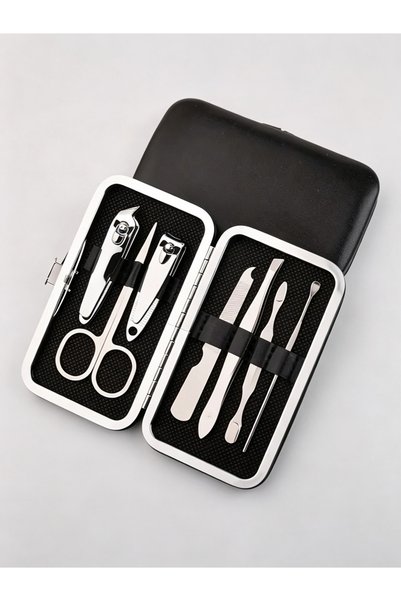 Take Two By Styli 7-Piece Stainless Steel Manicure and Pedicure Set with Trav...
