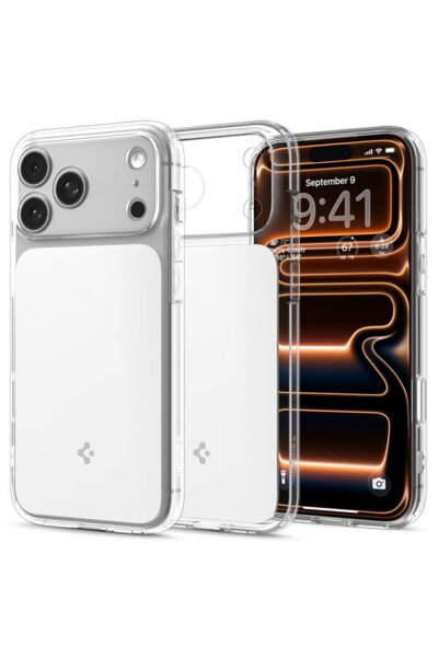 Spigen Husa MagSafe pentru Apple iPhone 17 Pro, Spigen, Ultra Hybrid T, Alba ...