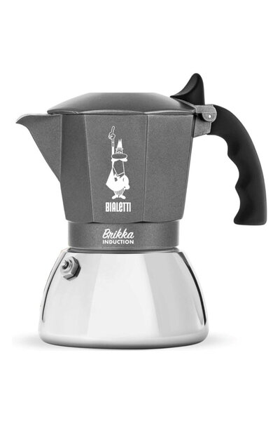 Bialetti Καφετιέρα BRIKKA INDUCTION 4TZ 180 ml Ανθρακί, Ασημί