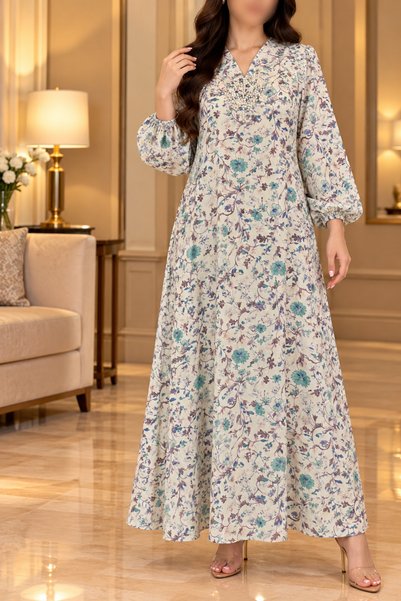 RONZA Women's Embroidered Cotton Jalabiya