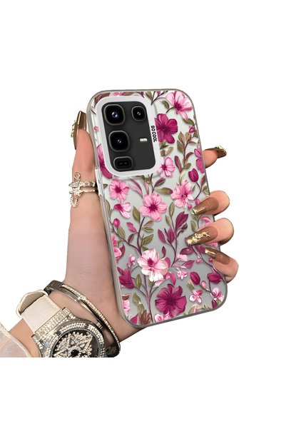 CHICASELUX حافظة هاتف متوافقة مع Infinix Note 50 بنمط زهرة وردية داكنة مقاومة...