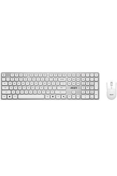 MSI Tastatură și mouse wireless FORGE K210, USB, 2.4G, 1600 DPI, Layout US, Alb