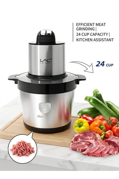 LAC Large Capacity Electric Meat Grinder, 304 Stainless Steel Bowl Food Chopper, Powerful Multi-Function Kitchen Mincer for Meat, Vegetable & Garlic