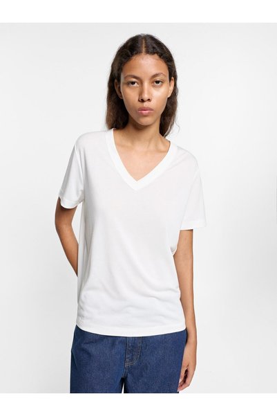 PARFOIS Kadın Düz V Yaka T-Shirt