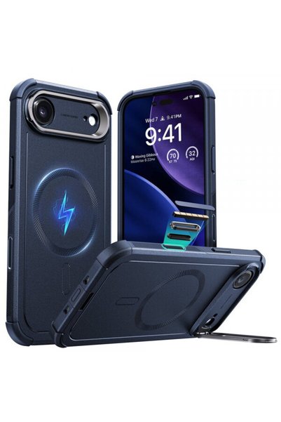 ESR MagSafe Case for Apple iPhone 17 Air, ESR, Cyber ​​Armor Kickstand, Blue