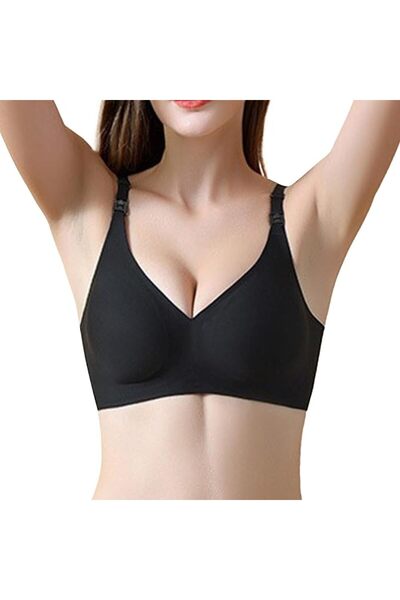 Dress Cici Women's Wireless Plunge Bra - Seamless Bralette With Adjustable Support for V Neck & Full