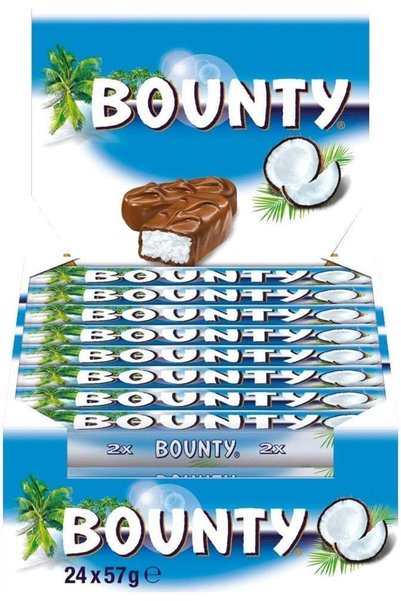 Bounty لوحان من شوكولاتة باونتي بالحليب مع جوز الهند، 12 قطعة، 57 غرام لكل قطعة