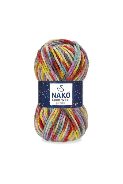 NAKO مجموعة سبورت وول سينليجي من 5 قطع 25% صوف 5x100 جرام 120 متر ( 87736 )
