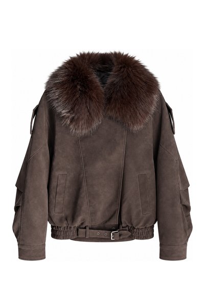 Özge Özgenç Premium Fur Collar and Lined Coat