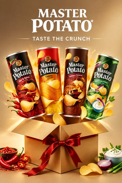 Master Potato Orijinal + Barbekü Çeşitli + Soğanlı & Ekşi Kremalı + Acılı & B...