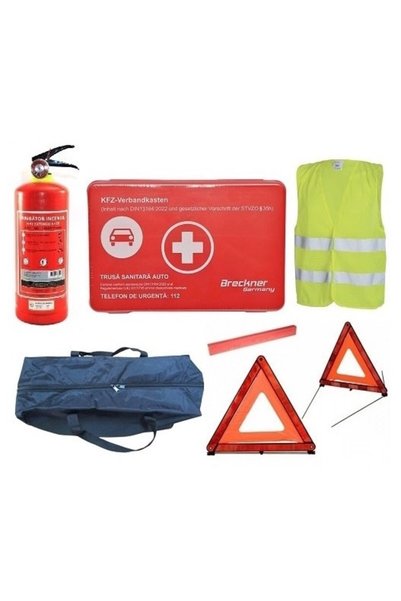 OEM Kit complet de siguranță auto, aprobat UE, valabilitate 5 ani [1x Trusă m...