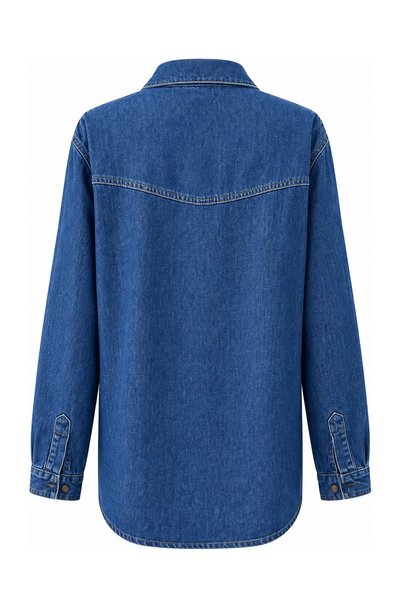 Özge Özgenç Oversize Denim Gömlek