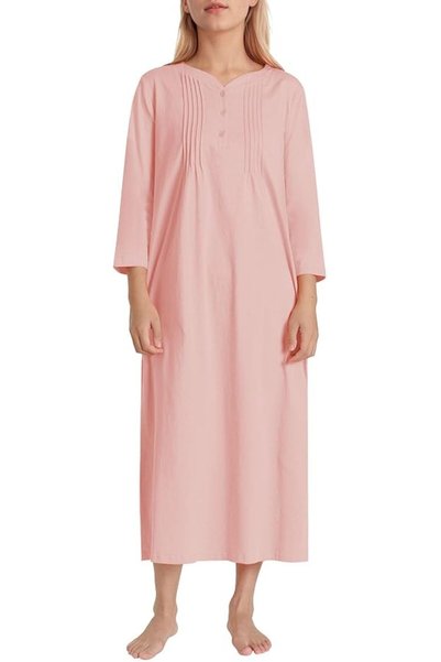 Latuza womens 7573 Women's Cotton Nightgown 3/4 Sleeve Soft Night Gown With P...