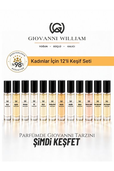 Giovanni William • 12'li Kadın Deneyim Seti - Lüks Parfüm Deneyim ve Tester K...
