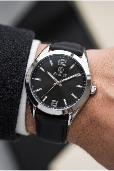 Homies Leather Strap Men's Wristwatch with 2 Year Warranty