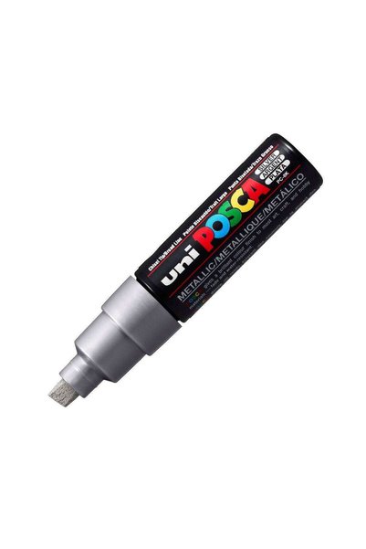 Uni Posca Posca PC-8K Μαρκαδόρος Uni-Ball με ίσια μύτη, Ασημί 8.0mm