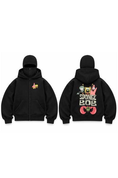 Toum Snow Masked Balaclava Cartoon Printed Ninja Kids Hoodie Sweatshirt