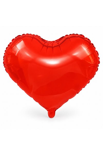 Metalik Kırmızı Kalp Folyo Balon 45 cm Parti Süsü