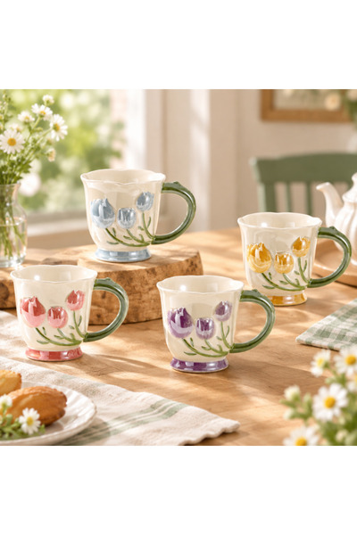 idei Ceramic gift mug with Patterned , height 10 cm, diameter 8 cm, decorativ...