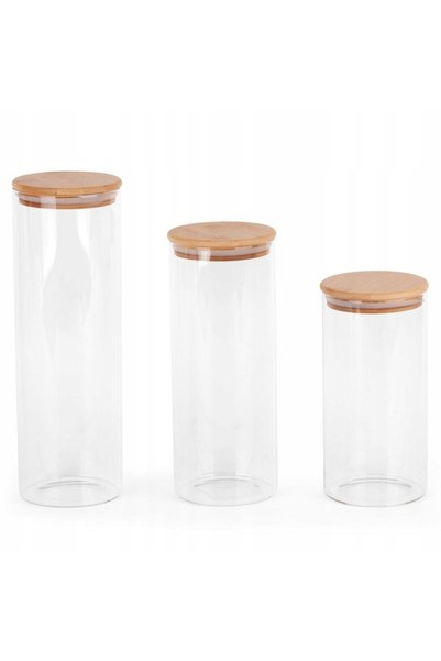 Eurofirany SET DE VASE DE STICLĂ DECORATIVE TRANSPARENTE POLA 1400/1700/2000ML